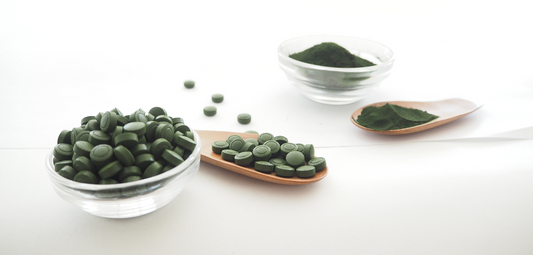 Chlorella in tablets and powder form
