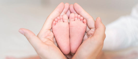 Mom and baby heart feet