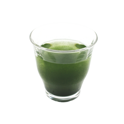 Sun Chlorella Powder drink in a glass